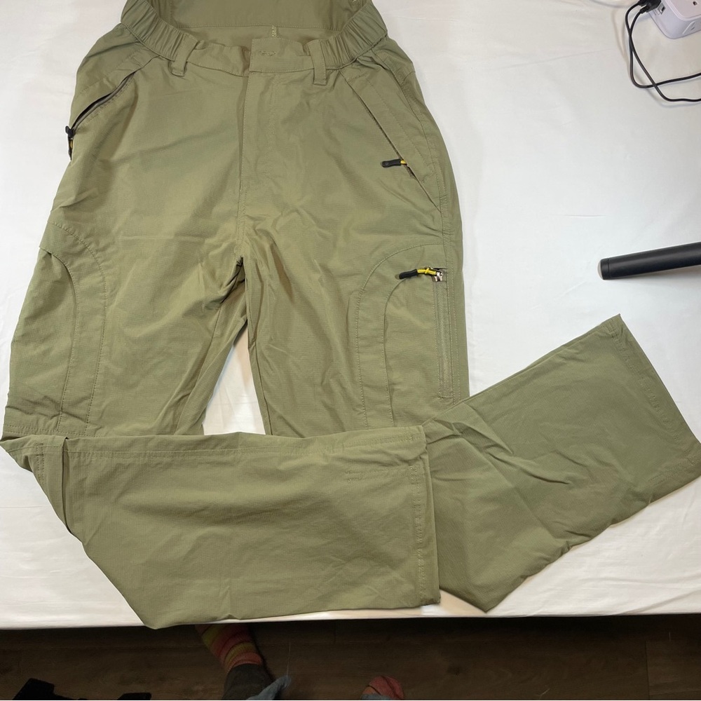 Men's Convertible Zip-Off Cargo Hiking Pants Olive Green 33x29 Outdoor Gear